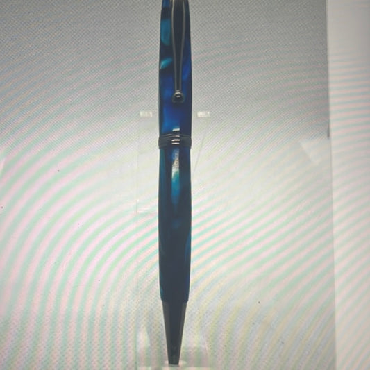 Blue With White Swirls Comfort Pen.