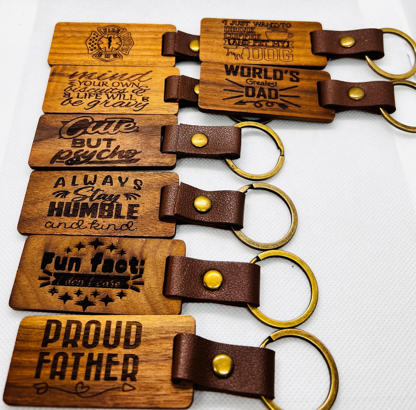 Engraved Keyrings.